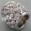 Strass Zink Legierung Europa Perlen, Zinklegierung, Trommel, plattiert, keine, frei von Nickel, Blei & Kadmium, 13x12mm, Bohrung:ca. 7mm, verkauft von PC