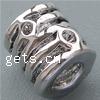 Rhinestone Zinc Alloy European Beads, Tube, plated Approx 4mm 