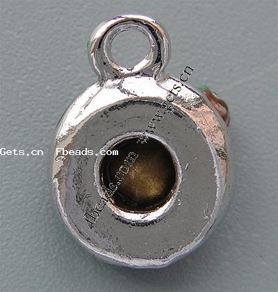 Zink-Legierung Anhänger Lebensmittel, Zinklegierung, Kreisring, plattiert, Emaille & mit Strass, keine, frei von Nickel, Blei & Kadmium, 12x12x7mm, Bohrung:ca. 2.2mm, verkauft von PC