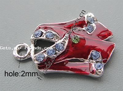 Bekleidung Zinklegierung Anhänger, mit Strass, plattiert, keine, 17x16x3.5mm, Bohrung:ca. 2mm, verkauft von PC