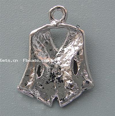 pendentifs en alliage de Zinc en forme de Vêtement , avec strass, Placage, plus de couleurs à choisir, 17x16x3.5mm, Trou:Environ 2mm, Vendu par PC