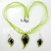 Lampwork Jewelry Sets, earring & necklace, inner flower  Inch 