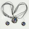 Lampwork Jewelry Sets, earring & necklace, inner flower  Inch 