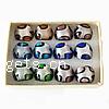 Lampwork Fingerring, Silberfolie, gemischte Farben, 28x28x23mm, Bohrung:ca. 16-19mm, Größe:8, 12PCs/Box, verkauft von Box