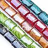 Plattierte Lampwork Perlen, mit 99%, Rechteck, innen Twist, gemischte Farben, 20x16x9mm, Bohrung:ca. 2mm, 1000PCs/Tasche, verkauft von Tasche