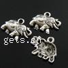 Zinklegierung Tier Anhänger, Elephant, plattiert, keine, frei von Nickel, Blei & Kadmium, 15x13x3mm, Bohrung:ca. 1mm, verkauft von PC