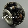 Silber Doppel-Kern-Lampwork-Europa-Perlen, Lampwork, Rondell, antik silberfarben plattiert, Kupfernickel-Dual-Core ohne troll, 10x14mm, Bohrung:ca. 5mm, verkauft von PC