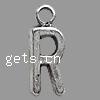 Zinc Alloy Alphabet Pendants, Letter R, plated Approx 2mm, Approx 