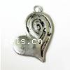 Zinc Alloy Heart Pendants, plated Approx 2mm, Approx 