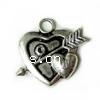 Zinc Alloy Heart Pendants, plated Approx 3mm, Approx 