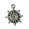 Zinc Alloy Pendant Rhinestone Setting, Ship Wheel, plated, nautical pattern Approx 1mm, Approx 