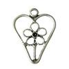 Zinc Alloy Pendant Rhinestone Setting, Heart, plated Approx 2.5mm 