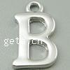 Zinc Alloy Alphabet Pendants, Letter B Approx 2mm, Approx 