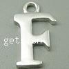 Zinc Alloy Alphabet Pendants, Letter F Approx 2mm, Approx 