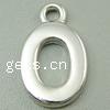 Zinc Alloy Alphabet Pendants, Letter O Approx 2mm, Approx 