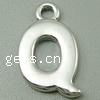 Zinc Alloy Alphabet Pendants, Letter Q Approx 2mm, Approx 