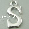 Zinc Alloy Alphabet Pendants, Letter S Approx 2mm, Approx 