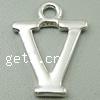 Zinc Alloy Alphabet Pendants, Letter V Approx 2mm, Approx 