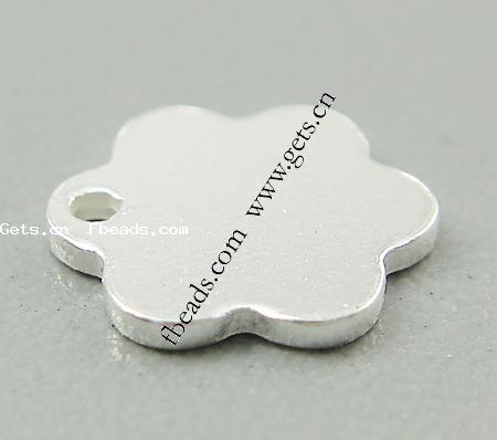 Sterling Silber Tag, 925 Sterling Silber, Blume, plattiert, keine, 7x7x1mm, verkauft von PC