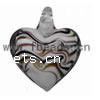 Lampwork Pendants, Heart, handmade, gold sand & stripe Approx 6mm 