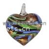 Lampwork Pendants, Heart, handmade, gold sand Approx 6mm 