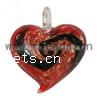 Lampwork Pendants, Heart, handmade, gold sand & two tone Approx 5.5mm 