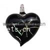 Lampwork Pendants, Heart, handmade, confetti Approx 6mm 