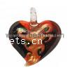 Lampwork Pendants, Heart, handmade, gold sand Approx 6.5mm 