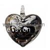 Lampwork Pendants, Heart, handmade, gold sand Approx 6mm 