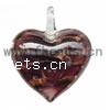 Lampwork Pendants, Heart, handmade, gold sand Approx 5mm 