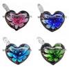 Inner Flower Lampwork Pendants, Heart, gold sand Approx 5mm 