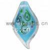 Lampwork Pendants, Leaf, handmade, blue Approx 7mm 