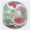 Handmade Lampwork Beads, Round shape, with petals pattern 