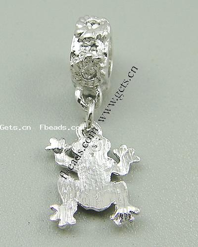 pendentifs European en alliage zinc, alliage de zinc, avec émail, grenouille, Plaquage normal, sans filetage & émail, plus de couleurs à choisir, protéger l'environnement, sans nickel, plomb et cadmium, 15x12x2mm, Trou:Environ 5mm, Vendu par PC