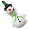 Christmas Lampwork Pendants, Snowman, white Approx 3mm 