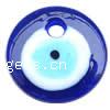 Evil Eye Lampwork Pendant, Flat round, moulding Approx 8MM 