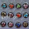 Inner Flower Lampwork Pendants, with Plastic Box, Flat Round, gold sand, mixed colors Approx 7mm 