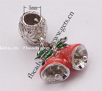 Europa Weihnachtsanhänger, Zinklegierung, mit Emaille, Weihnachtsstiefel, plattiert, Weihnachtsschmuck & ohne troll & Emaille, keine, frei von Nickel, Blei & Kadmium, 27x16x8mm, Bohrung:ca. 5mm, verkauft von PC