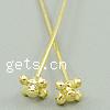 Brass Headpin, Flower, plated cadmium free  