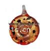 Lampwork Pendants, Flat Round, handmade, gold sand Approx 5mm 