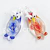 Inner Flower Lampwork Pendants, Penguin Approx 8mm 