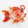 Pendentifs Murano fleur intérieur, chalumeau, poisson, fleur intérieure, rouge Environ 6mm, Vendu par PC