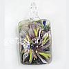 Inner Flower Lampwork Pendants, Rectangle Approx 6mm 