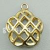 Brass Flower Pendants, plated, hollow Approx 1.5mm 