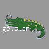 Zinc Alloy Enamel Pendants, Crocodile, green Approx 2mm 