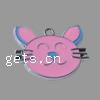 Zinc Alloy Enamel Pendants, Cat, pink Approx 2mm 