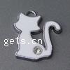 Zinc Alloy Enamel Pendants, Cat, white Approx 