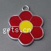 Zinc Alloy Enamel Pendants, Flower, 6 petal, nickel, lead & cadmium free Approx 3mm 