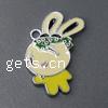 Zinc Alloy Enamel Pendants, Rabbit, yellow Approx 2mm 