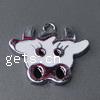 Zinc Alloy Enamel Pendants, Cow Approx 3mm 